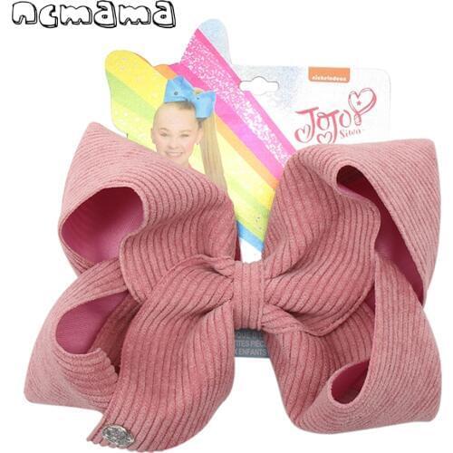 Ncmama 7'' Jojo Bows Jojo Siwa Large Hair Bows for Girls Hair Clips Handmade Solid Velvet Hairgrips Party Kids Hair Accessories