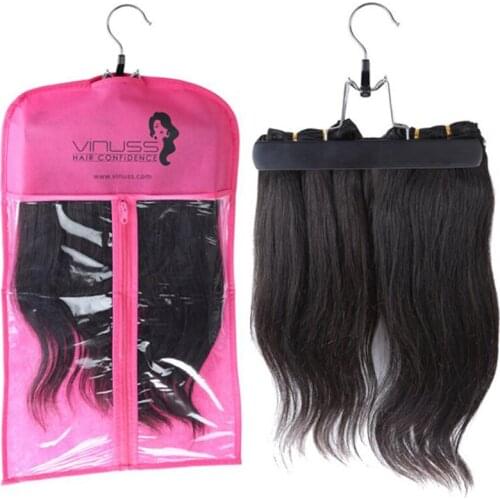 Custom Logo Non-woven PVC wig storage bag for wigs dust bag transparent window wig bag