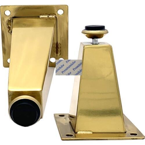 2Pcs/Lot Gold Square Taper Feet Leg With Leveler Leveling Pad Feet Coffee Table Bar TV Dressing Cabinet Sofa Couch