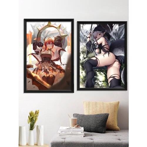 Arknights Anime Amiya Ryu Game Kawaii Nearl Cartoon Tomimi Poster Home Decoration Art Silk Wall Canvas Room Decor Prints