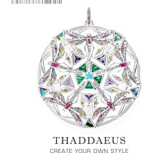 Pendant Amulet Kaleidoscope Dragonfly,2021 Spring New Elaborate Fine Jewelry 925 Sterling Silver Magic Garden Gift For Women