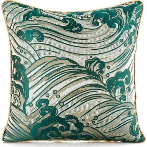 50x30/45x45cm luxury green golden cushion cover decorative jacquard pillowcase sofa vintage throw pillow cover backrest