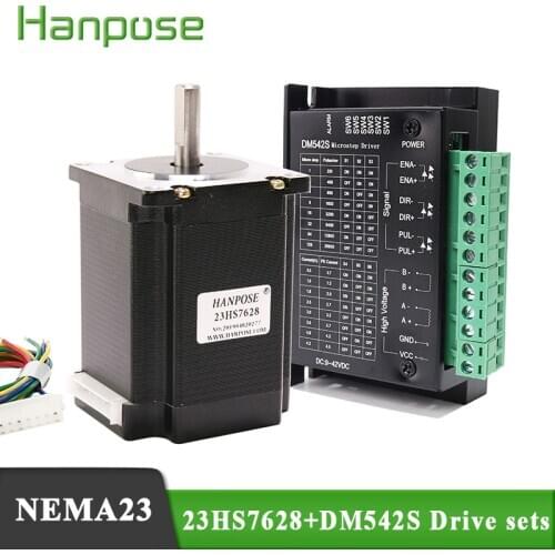 NEMA23 2.8A 189N.CM 57 stepper motor 23HS7628 with DM542S driver controller motor drive board module board and 3D printer