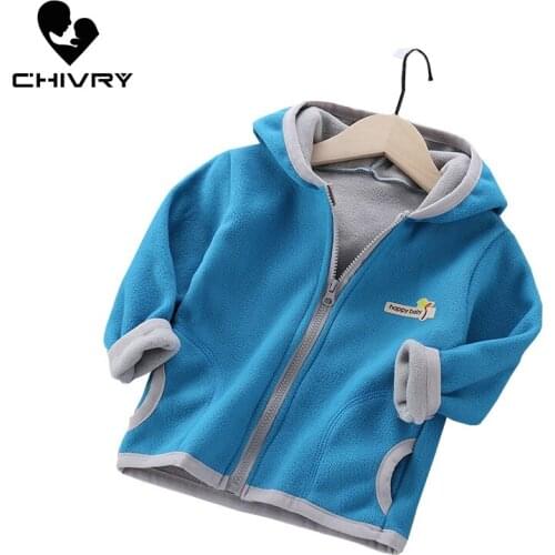 Baby Boys Girls Wool Hooded Zipper Coat Outwear Sweatshirt 2020 Autumn Winter Kids Warm Soft Fleece Jackets Children Clothing
