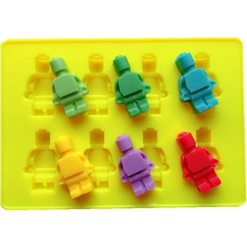 Building Blocks Robot Silicone Mold For Fondant Chocolate Epoxy Sugarcraft Mould Pastry Cupcake Decorating Kitchen Accessories