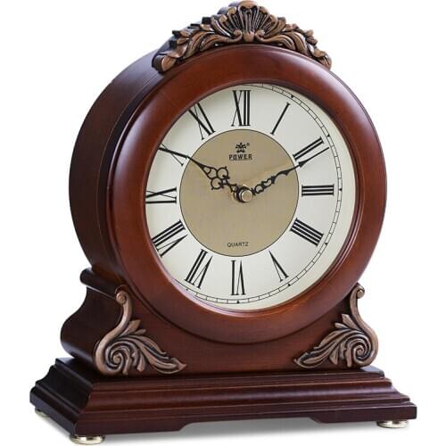 POWER BRAND HIGH-END SOLID WOOD DESK CLOCK SILENT QUARTZ MOVEMENT TABLE CLOCK CRYSTAL MASA SAATI SAAT HOURLY CHIMING