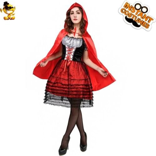 Women Sexy Princess Costume Halloween Adult Cosplay Medieval Red Dress with Cape Suit Carnival Party Female Fancy Dress Clothing