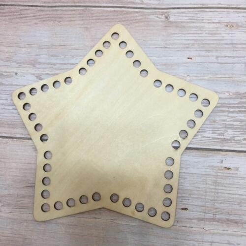 2pcs 20cm star shape Wooden Bottoms for crochet basket Wooden Basket Bases DIY