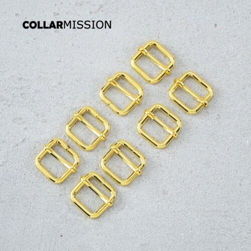 20mm durable metal zinc alloy roller needle adjusting buckle for luggage bag with dog collar accessories yellow gold LXK20HJ