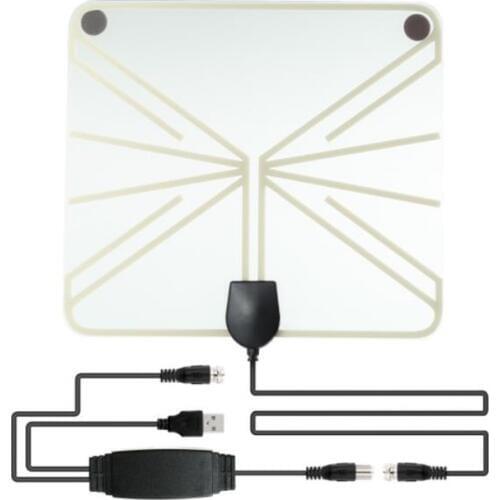 25dBi DTV Antenna Digital Indoor TV Antenna 1080P HD Signal Amplifier Booster Transparant Antenna 50 Miles
