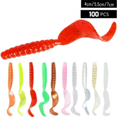 50/100 4/5.5/7cm Artificial Soft Bait Fishing Bait Worm G Bait Silicone Bait Fishing Accessoriesfishing Lure Fishing Bait