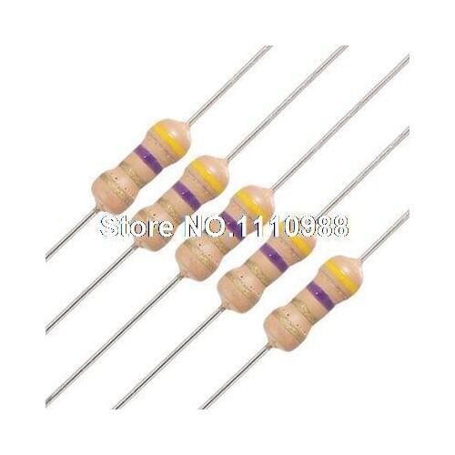 50 x Resistors 4.7 ohm OHMS 1/4W 250V 5% Carbon Film