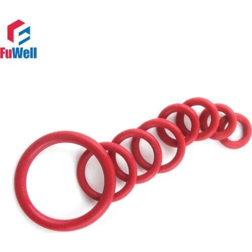 50pcs Red Silicon Rubber O-ring Seals 3mm Thickness 43/44/45/46/47/48/49/50/52/55/58mm OD Heat Resistance O Ring Sealing Gasket