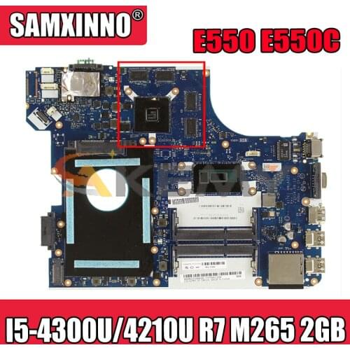 Akemy AITE1 NM-A221 For Lenovo ThinkPad E550 E550C Laptop Motherboard 00HT588 CPU I5 4300U/4210U GPU R7 M265 2GB Work