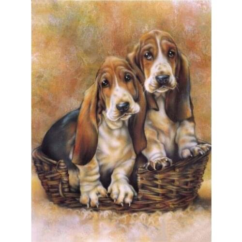 New Full Square/Round 3D Diamond Embroidery Sale 5D DIY Diamond Painting "Basset Hound" Pattern Needlework kit Home Decoration