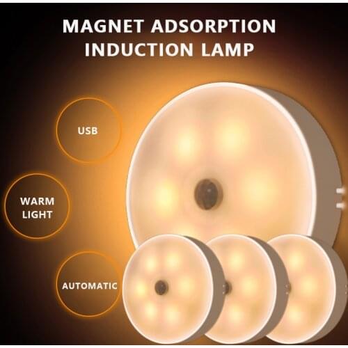 Motion Sensor Wireless Night Lights Bedroom Lamp Cabinet Light Body Induction Staircase Closet Room Aisle Lighting Wall Lamp