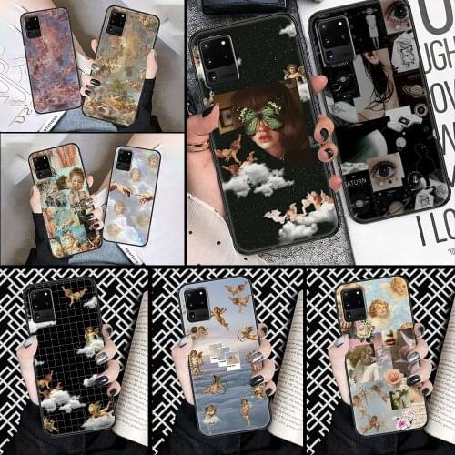 Angels Cute Cupid Phone case For Samsung Galaxy Note 4 8 9 10 20 S8 S9 S10 S10E S20 Plus UITRA Ultra black fashion back art