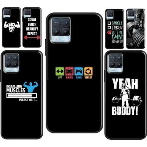 Bodybuilding Gym Fitness Quotes For OPPO Realme C21 C3 C15 X2 6 7 Pro GT Neo Case For OnePlus 9 Pro Nord 8T 8 Pro Cover