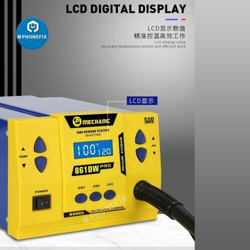 MECHANIC 861DW Pro 1000W Digital Hot Air Rework Station Lead Free BGA Soldering Station for Phone Motherboard PCB Welding Repair