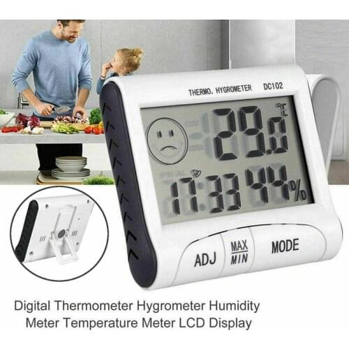 Mini Digital Thermometer Humidity Meter Room Temperature Thermograph Indoor Desk LCD Household Thermo-hygrometer Alarm Clock
