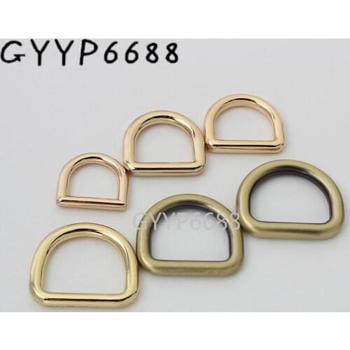 10-100pcs 6 size 16-19-20-24-25-26mm inner polished die casting closed d ring for backpack connector D buckle accept mix color
