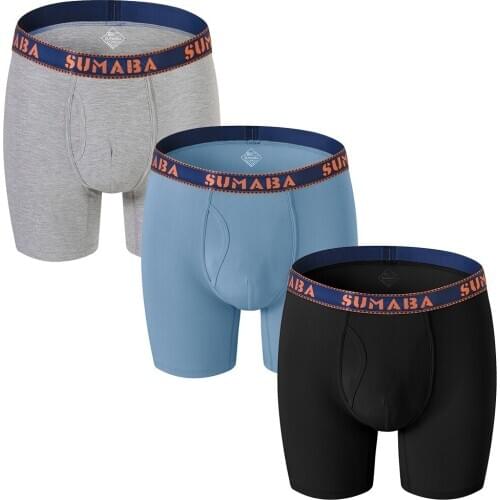 Mens Underwear Boxer-Shorts Personalized Breathable New Bamboo Solid Briefs 3 PCS Multicolor Combination