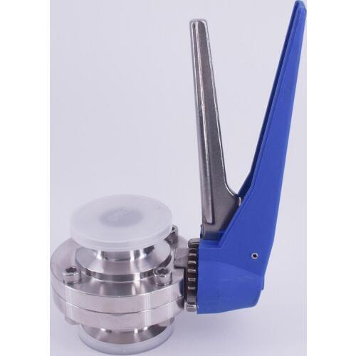 Fit 51mm Pipe OD x 2" Tri Clamp Sanitary Butterfly Squeeze Trigger Flow Control Valve SUS 304 Stainless Brewing