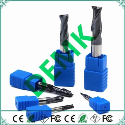 1mm-20mm 2F Solid carbide tungsten steel milling cutter Keyway milling cutter HRC 50 coated milling cutter CNC milling machine