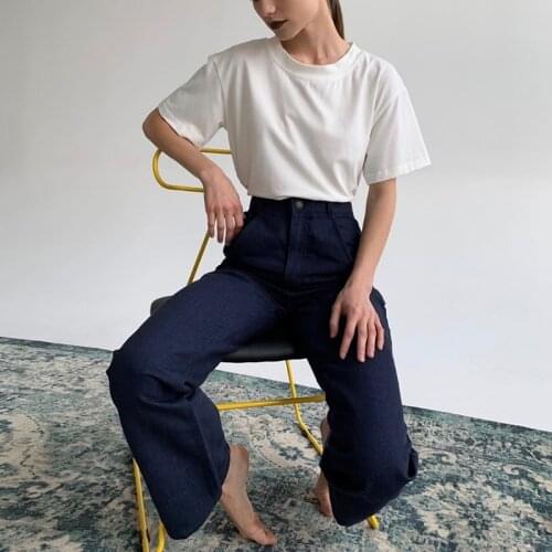 High Quality Basic T Shirt for Women Summer Casual Clothing Tees Oversized T-Shirt Solid Color Cotton Top Tees Simple Streetwear