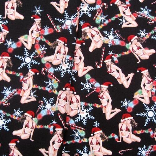 1 yard Cotton Fabric for sewing pathwork, dress, cloth, bedding - girls and snowflower (width=140cm)