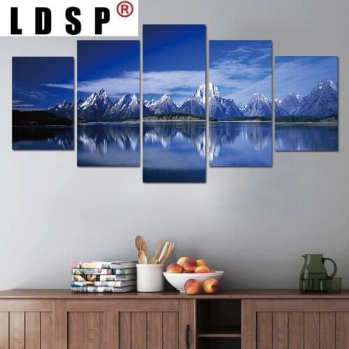 LDSP Print 5 Panels Canvas Art Posters And Prints Mountains Landscape Painting Wall Art Pictures Modular Living Room Home Decor