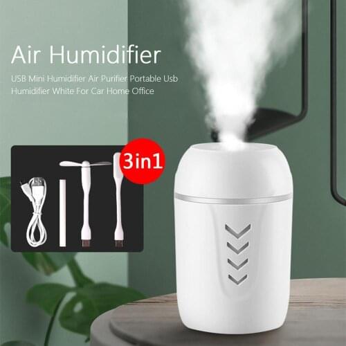 3 In 1 USB Mini Aromatherapy Humidifier Air Purifier Portable USB Humidifier With Lamp Fan Car Home Office Air Conditioner