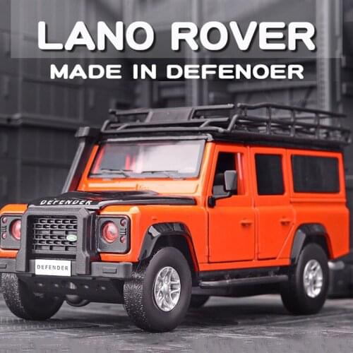 1:32 Simulation Land Rover Land Guardian Alloy Car Model Sound And Light Pull Back Metal Off-Road Jeep Toy Boy Gift Collection