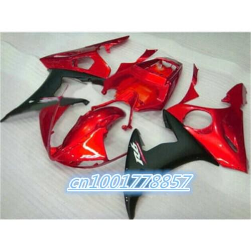The red black mold Fairing kit for YZFR6 03 04 05 YZF R6 2003 2004 2005 YZF600 ABS Plastic Red Fairings Bodywork red black