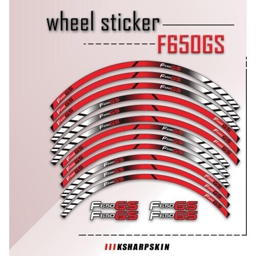 For BWM F650GS F 650GS F650 GS F 650 GS Wheel Sticker Fancy Striped Pattern Stickers Reflective Motorcycle Decals Colorful Decal