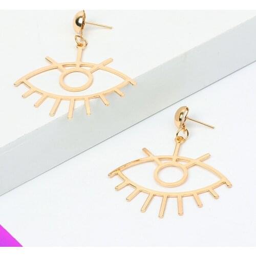 Wholesale 10 Exaggerated big eyes earrings simple ladies jewelry gifts European and American popular 2 colors 2021 new