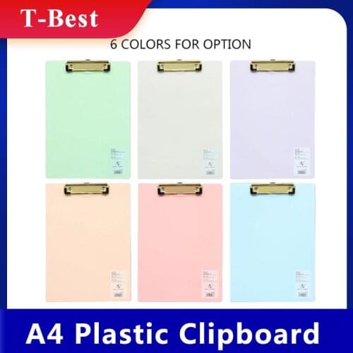 A4 Plastic Clipboard Hardboard Writing Pad Profile Clip with Hanging Hole for Students School Office