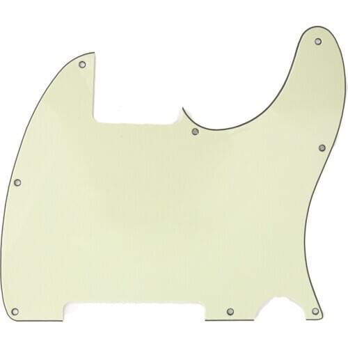 Musiclily 8 Hole Tele Pickguard Blank for Fender USA/Mexican Telecaster Esquire Guitar, 3Ply Mint Green