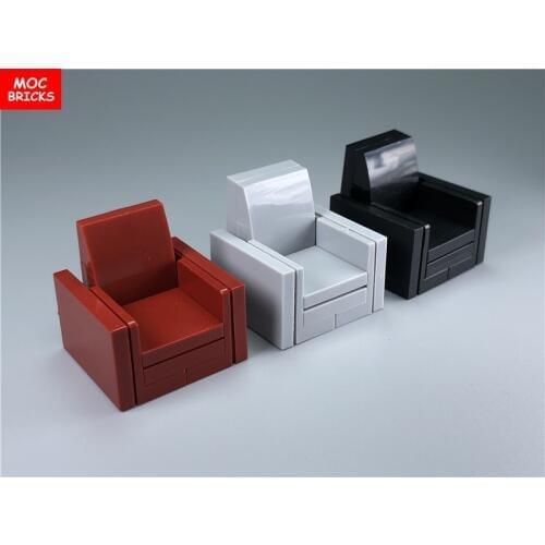 Set Sale MOC Bricks Home Furniture ArmChair Single Sofa Set Educational Building Blocks Figure toys for children Xmas gifts