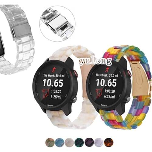 Transparent Resin Strap Band for Garmin Forerunner 245 245M 645 645M Smart Watch Repleacement 20mm Wrist band strap for Venu SQ