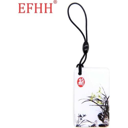 S50 1K Tag IC Card 13.56Mhz UID Changeable Orchid Pattern Keyfob Key Tag Proximity RFID Access Control Card Fast Shipping 1pcs