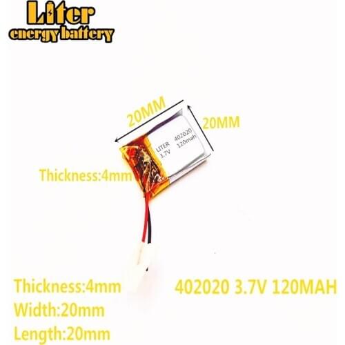[SD] 402020 3.7V,120mAH,[402020] Polymer lithium ion / Li-ion battery for TOY,POWER BANK,GPS,mp3,mp4,cell phone,speaker