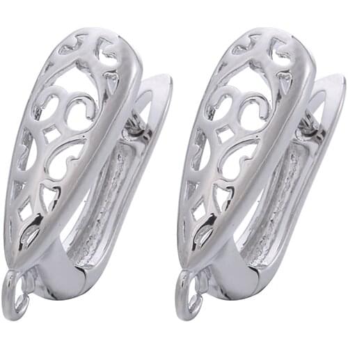 Popular DIY Earrings Clasps Hooks for Woman Handmade Jewelry Making Accessories Fashion Design Hollow Earrings Hooks