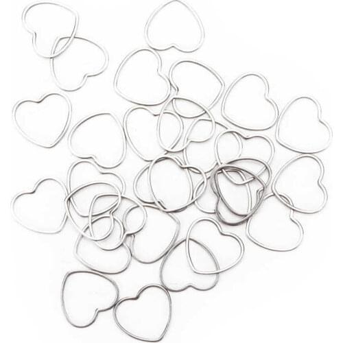 Earring Pendants a Pack Heart‑Shaped Geometric Hollow Pendants Hollow Frame No Rust for Necklace for Earring for DIY Craft