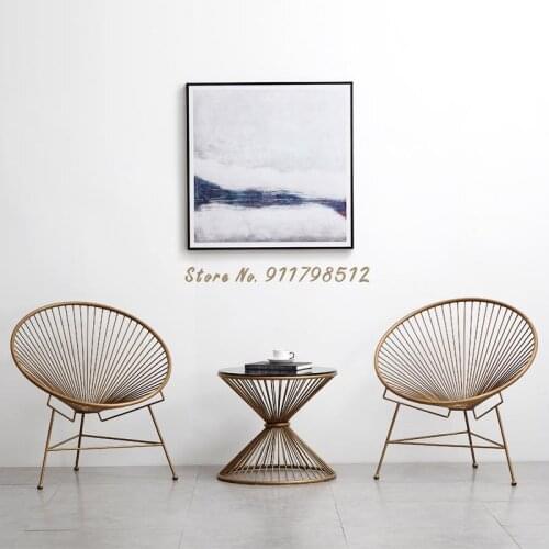 Nordic iron art light luxury net red ins makeup chair modern minimalist casual home backrest lazy small sofa chair