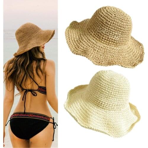 Панама шляпа женская Folding Straw Hat Womens Summer Outing Sun Visor Beach Hat шляпа женская летняя шляпа соломенная летняя