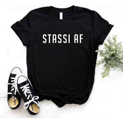 Stassi AF Print Women tshirt Cotton Hipster Funny t-shirt Gift Lady Yong Girl 6 Color Top Tee Drop Ship R261