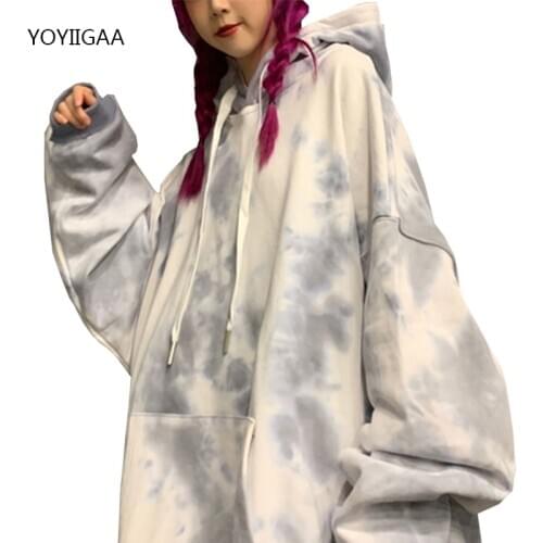 Tie Dye Women Hoodies Autumn Winter Female Hoodie Hooded Oversized Sweatshirts Tops Long Sleeve Ladies Girls Hoodies Pullovers