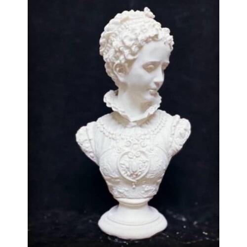 EU HOME DECORATION AROSE WHITE WOMEN BUST SCULPTURE
