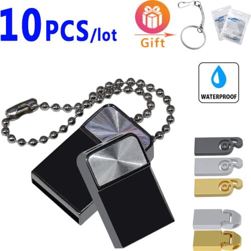 10 pcs/lot usb flash drive 128MB 64GB 32GB 16GB 8GB 4GB pen drive pendrive metal u disk memoria cel usb stick gift free logo